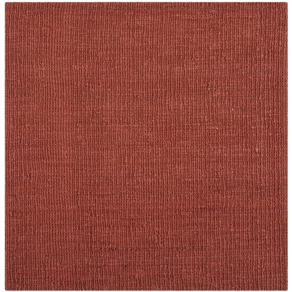 SAFAVIEH Natural Fiber Levi Solid Area Rug, Rust, 4' x 4' Square