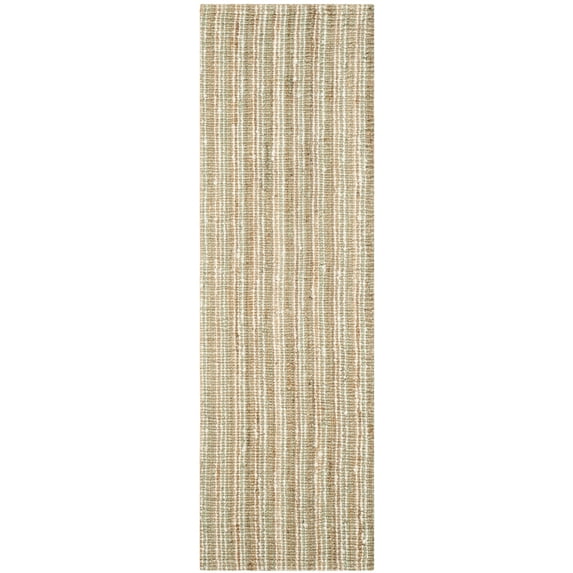 SAFAVIEH Natural Fiber Levi Solid Runner Rug, Sage/Natural, 2'6" x 6'