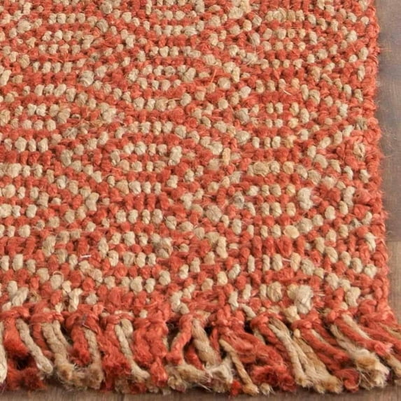 SAFAVIEH Natural Fiber Linden Geometric Jute Area Rug, Rust, 2'6" x 4'