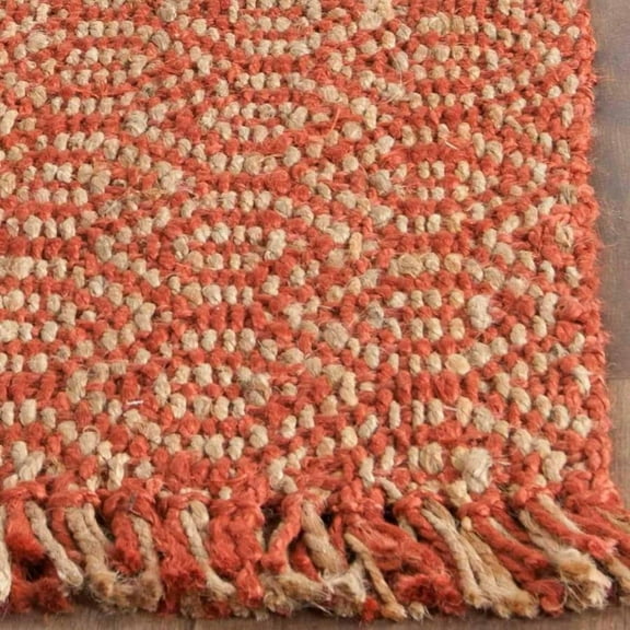 SAFAVIEH Natural Fiber Linden Geometric Jute Area Rug, Rust, 2'6" x 4'