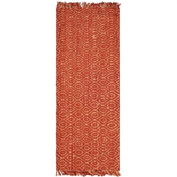 SAFAVIEH Natural Fiber Linden Geometric Jute Runner Rug, Rust, 2'6" x 16'