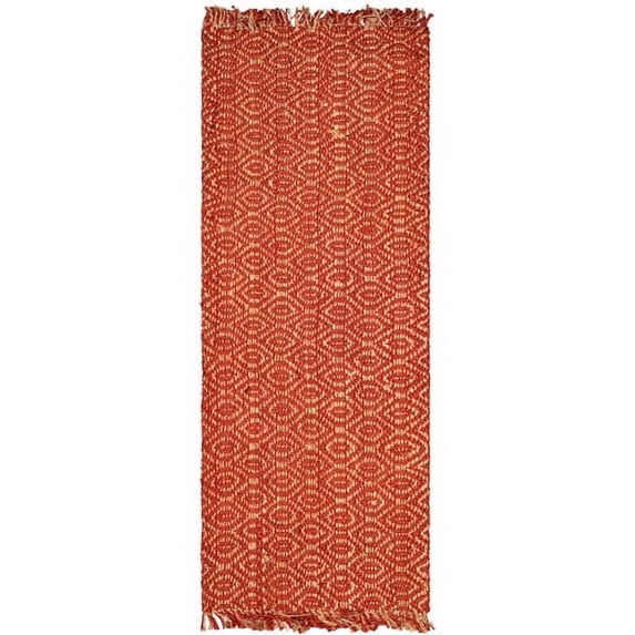SAFAVIEH Natural Fiber Linden Geometric Jute Runner Rug, Rust, 2'6" x 6'
