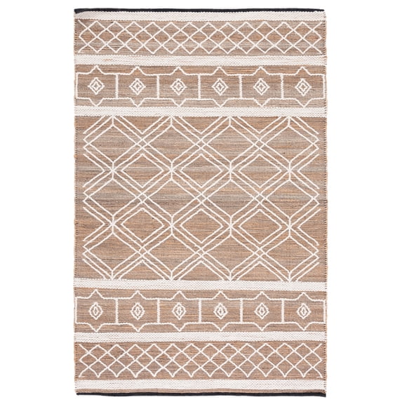 SAFAVIEH Natural Fiber Lucinda Geometric Area Rug, Natural/Ivory, 4' x 6'