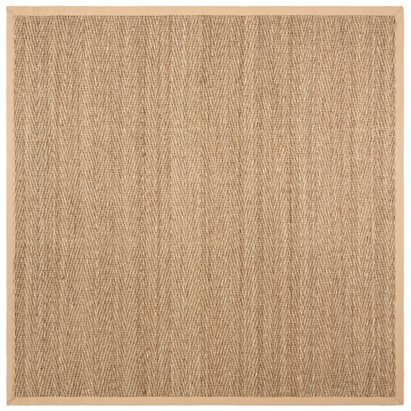 SAFAVIEH Natural Fiber Maisy Solid Area Rug, Natural/Beige, 8' x 8' Square