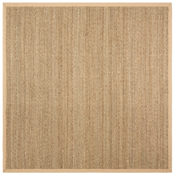 SAFAVIEH Natural Fiber Maisy Solid Area Rug, Natural/Beige, 9' x 9' Square