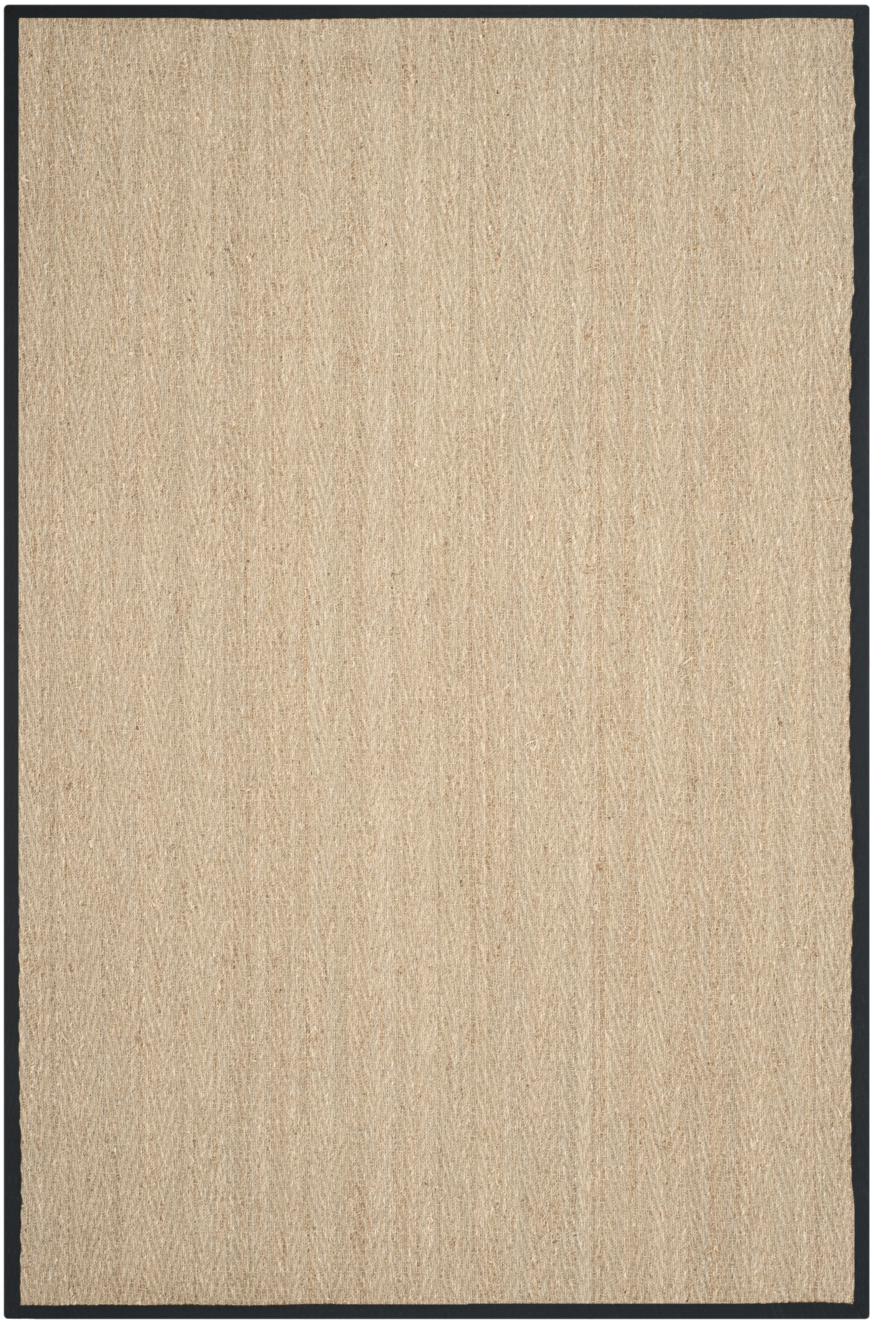 Reversible Herringbone Natural & Black Cotton Area Rug - 3' x 5'