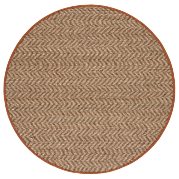 SAFAVIEH Natural Fiber Maisy Solid Area Rug, Natural/Brown, 6' x 6' Round