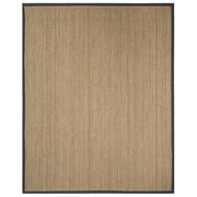 SAFAVIEH Natural Fiber Maisy Solid Area Rug, Natural/Dark Grey, 8' x 10'