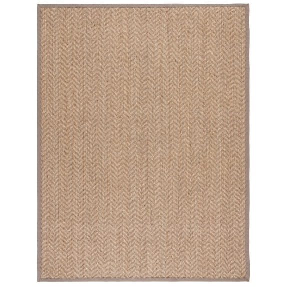 SAFAVIEH Natural Fiber Maisy Solid Area Rug, Natural/Grey, 9' x 12'