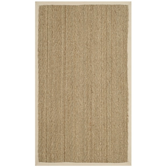 SAFAVIEH Natural Fiber Maisy Solid Area Rug, Natural/Ivory, 3' x 5'