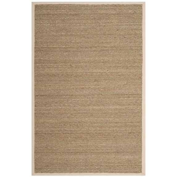 SAFAVIEH Natural Fiber Maisy Solid Area Rug, Natural/Ivory, 4' x 6'