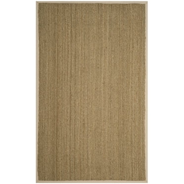 SAFAVIEH Natural Fiber Maisy Border Seagrass Area Rug, Natural/Ivory, 5' x 8'