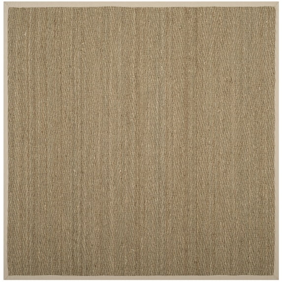 SAFAVIEH Natural Fiber Maisy Solid Area Rug, Natural/Ivory, 6' x 6' Square