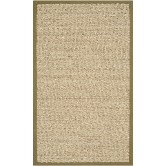 SAFAVIEH Natural Fiber Maisy Solid Area Rug, Natural/Olive, 3' x 5'