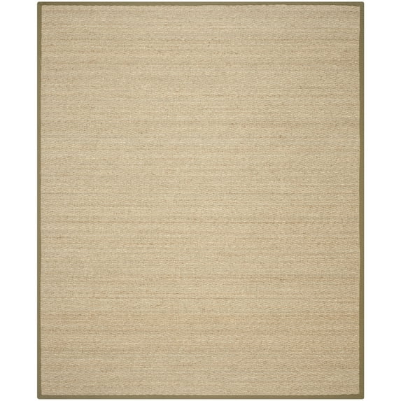 SAFAVIEH Natural Fiber Maisy Solid Area Rug, Natural/Olive, 8' x 10'
