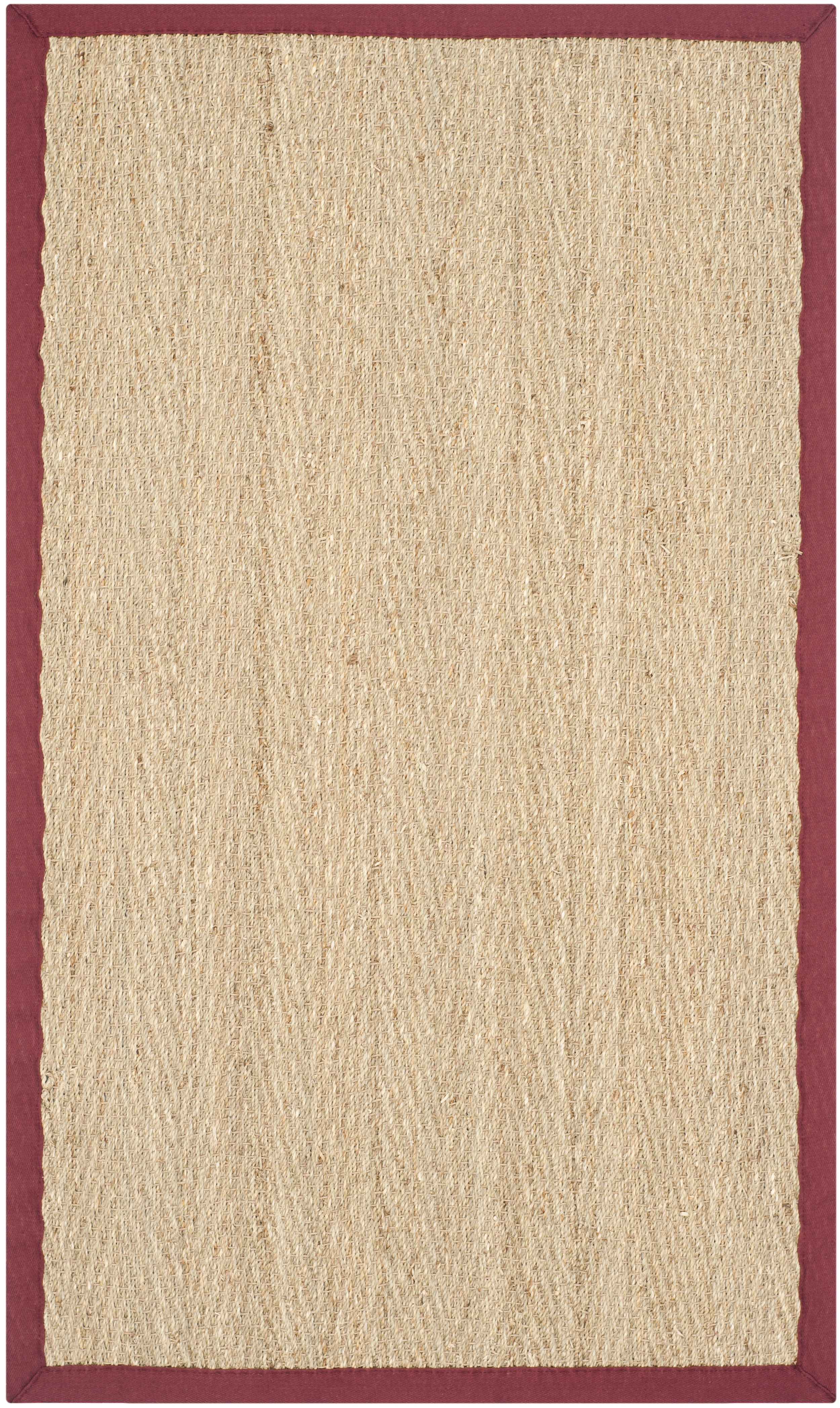 Red Fiber Rug SAFAVIEH Natural Fiber Maisy Solid Area Rug, Natural/Burgundy Red, 4' x ...