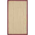 thumbnail image 1 of SAFAVIEH Natural Fiber Maisy Solid Area Rug, Natural/Burgundy Red, 4' x 6', 1 of 12