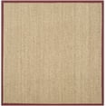 thumbnail image 1 of SAFAVIEH Natural Fiber Maisy Solid Area Rug, Natural/Burgundy Red, 6' x 6' Square, 1 of 12