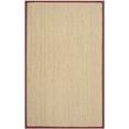 thumbnail image 1 of SAFAVIEH Natural Fiber Maisy Solid Area Rug, Natural/Burgundy Red, 6' x 9', 1 of 12