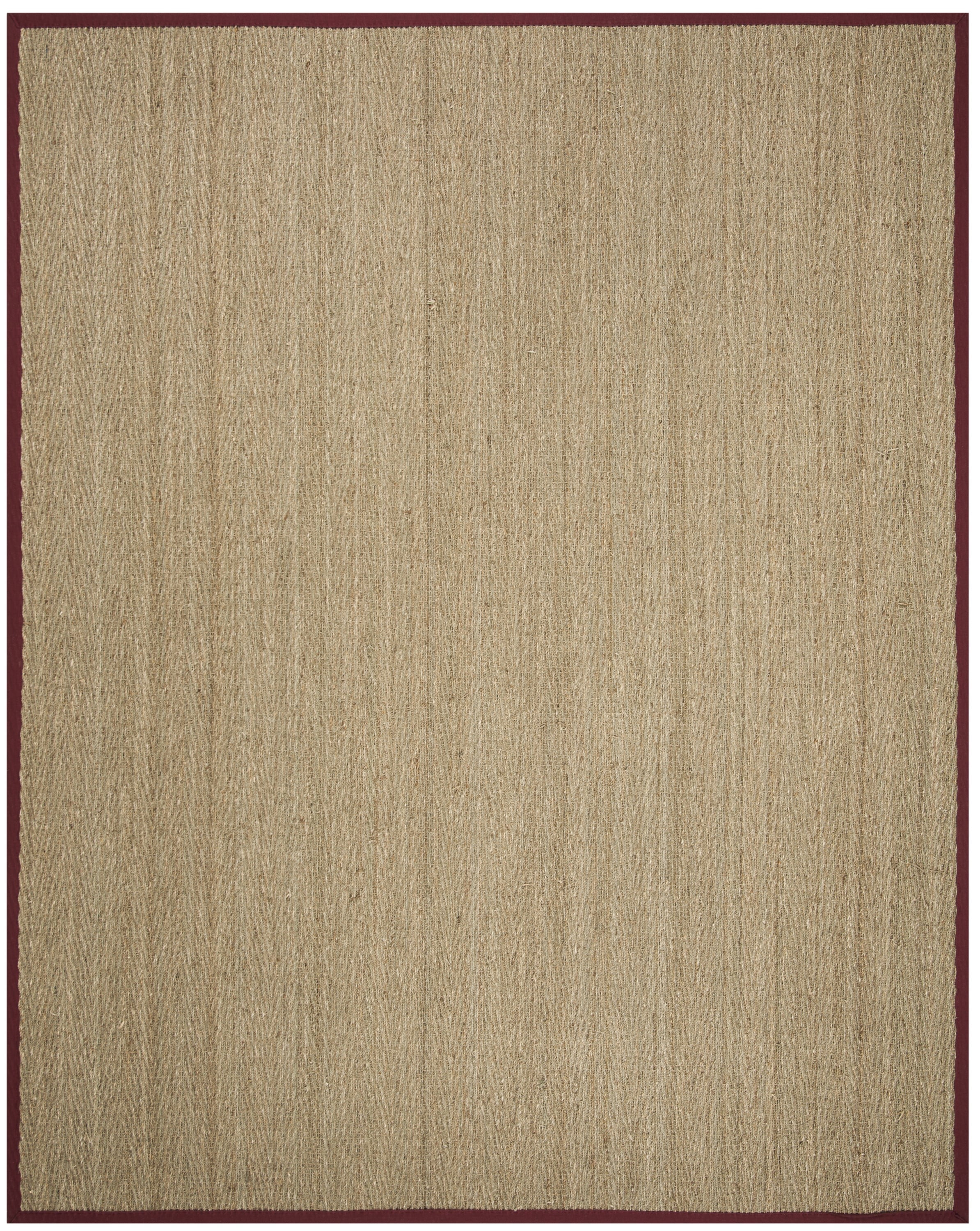 Red Fiber Rug SAFAVIEH Natural Fiber Maisy Solid Area Rug, Natural/Burgundy Red, 8' x ...