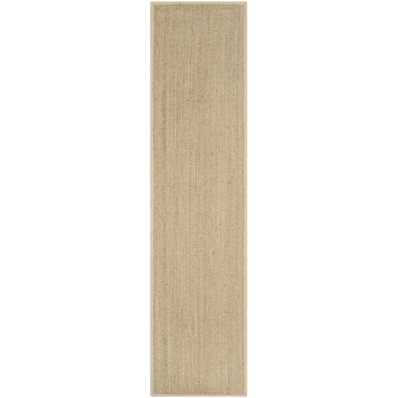 SAFAVIEH Natural Fiber Maisy Solid Runner Rug, Natural/Beige, 2'6" x 22'