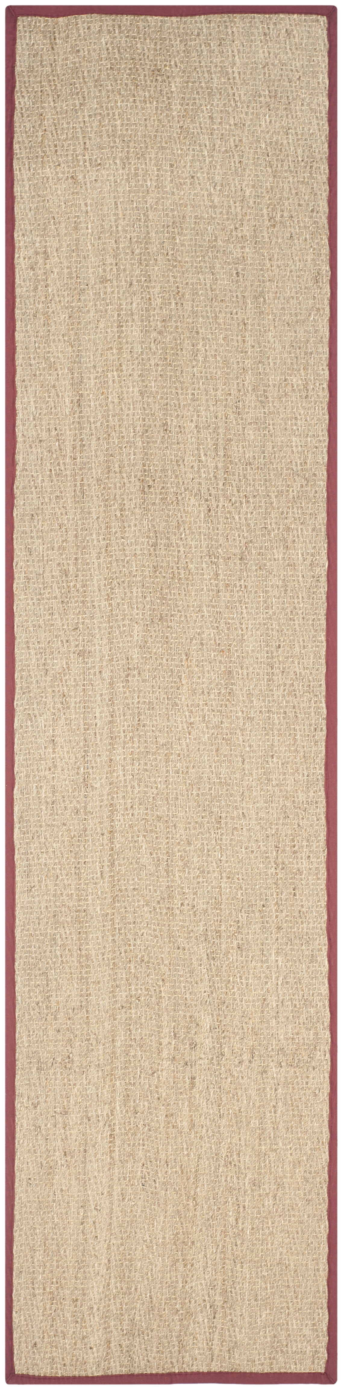 Red Fiber Rug SAFAVIEH Natural Fiber Maisy Solid Runner Rug, Natural/Burgundy Red, 2 ...