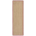 thumbnail image 1 of SAFAVIEH Natural Fiber Maisy Solid Runner Rug, Natural/Burgundy Red, 2'6" x 6', 1 of 11