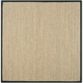 thumbnail image 1 of SAFAVIEH Natural Fiber Maisy Solid Area Rug, Natural/Black, 4' x 4' Square, 1 of 12