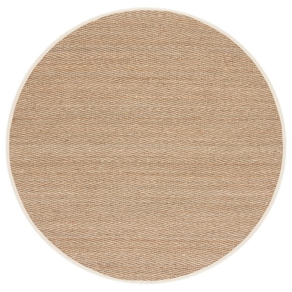 SAFAVIEH Natural Fiber Maisy Solid Area Rug, Natural/Ivory, 4' x 4' Round
