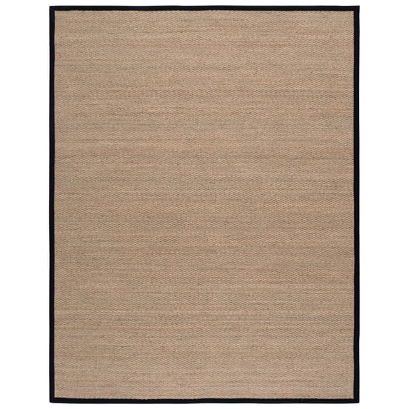 SAFAVIEH Natural Fiber Maksim Border Area Rug, Natural/Black, 9' x 12'