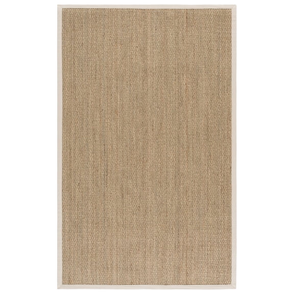SAFAVIEH Natural Fiber Maksim Border Area Rug, Natural/Ivory, 3' x 5'
