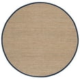 thumbnail image 1 of SAFAVIEH Natural Fiber Maksim Border Area Rug, Natural/Navy Blue, 6' x 6' Round, 1 of 10