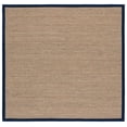 thumbnail image 1 of SAFAVIEH Natural Fiber Maksim Border Area Rug, Natural/Navy Blue, 6' x 6' Square, 1 of 10