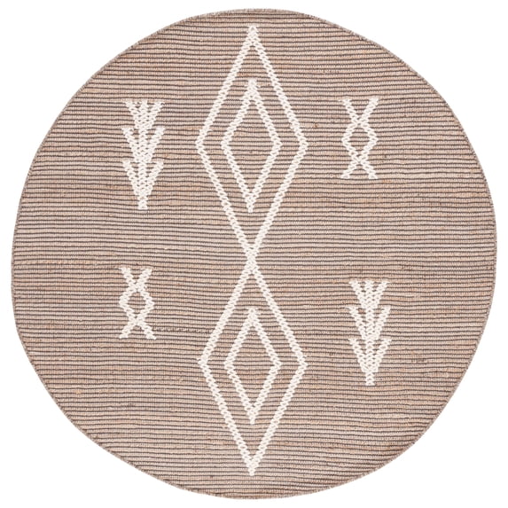 SAFAVIEH Natural Fiber Marissa Geometric Area Rug, Natural/Ivory, 6' x 6' Round
