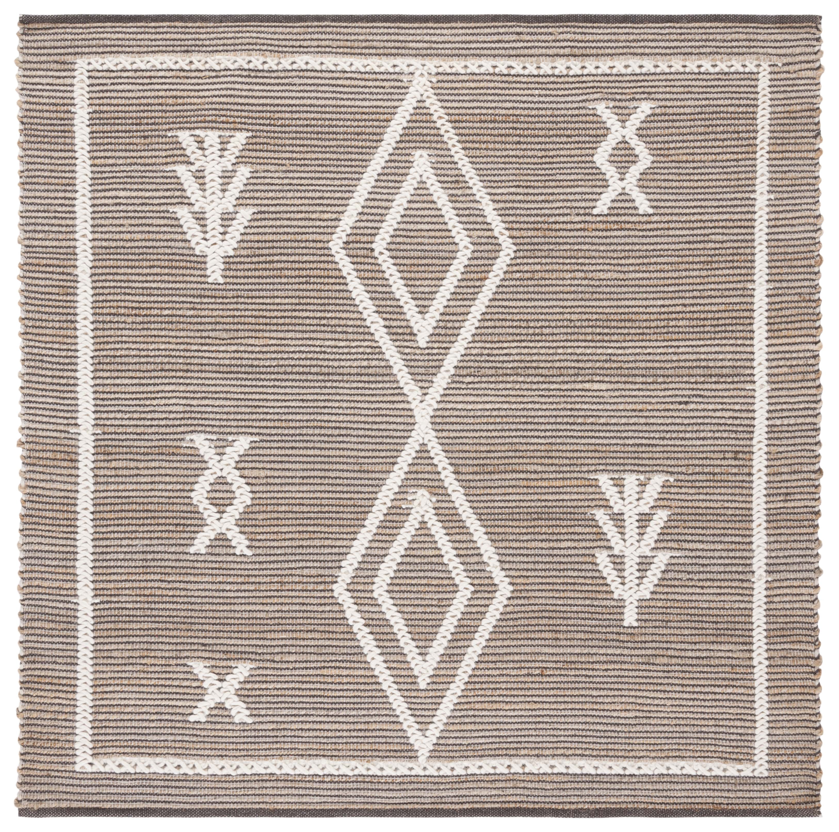 SAFAVIEH Natural Fiber Marissa Geometric Area Rug, Natural/Ivory, 6' x 6' Square