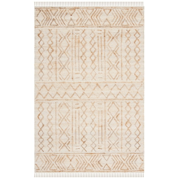 SAFAVIEH Natural Fiber Mason Geometric Area Rug, Natural/Beige, 4' x 6'