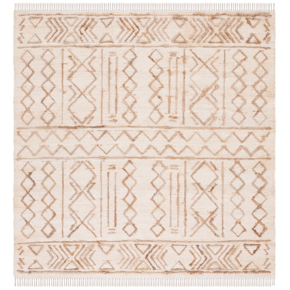 SAFAVIEH Natural Fiber Mason Geometric Area Rug, Natural/Beige, 6' x 6' Square
