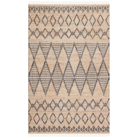 SAFAVIEH Natural Fiber Mia Geometric Area Rug, Blue/Natural, 8' x 10'