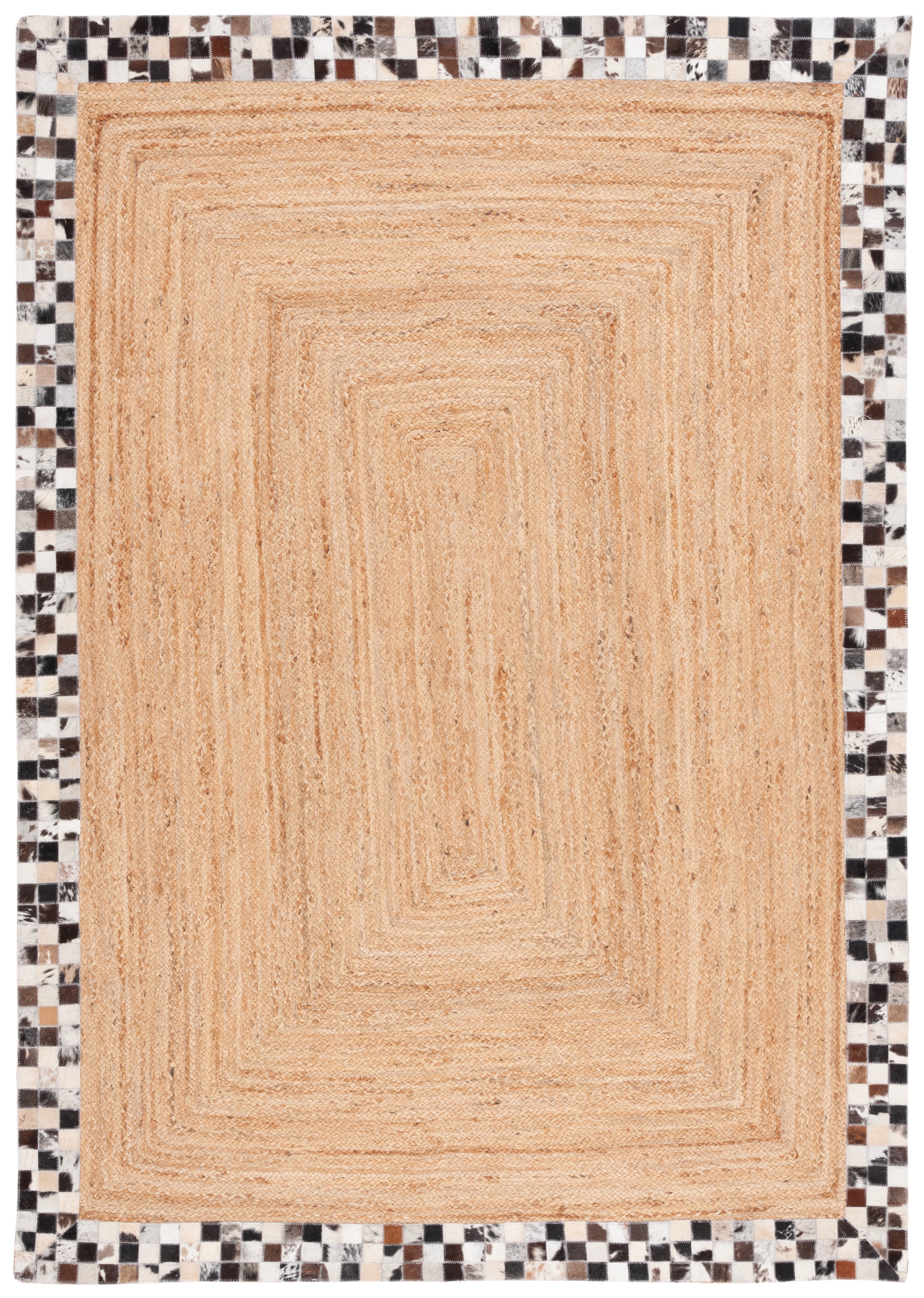 SAFAVIEH Natural Fiber Micah Bordered Area Rug, Natural/Grey, 4' x 6'