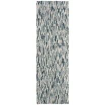 SAFAVIEH Natural Fiber Michayla Abstract Jute Runner Rug, Blue/Ivory, 2'6" x 8'
