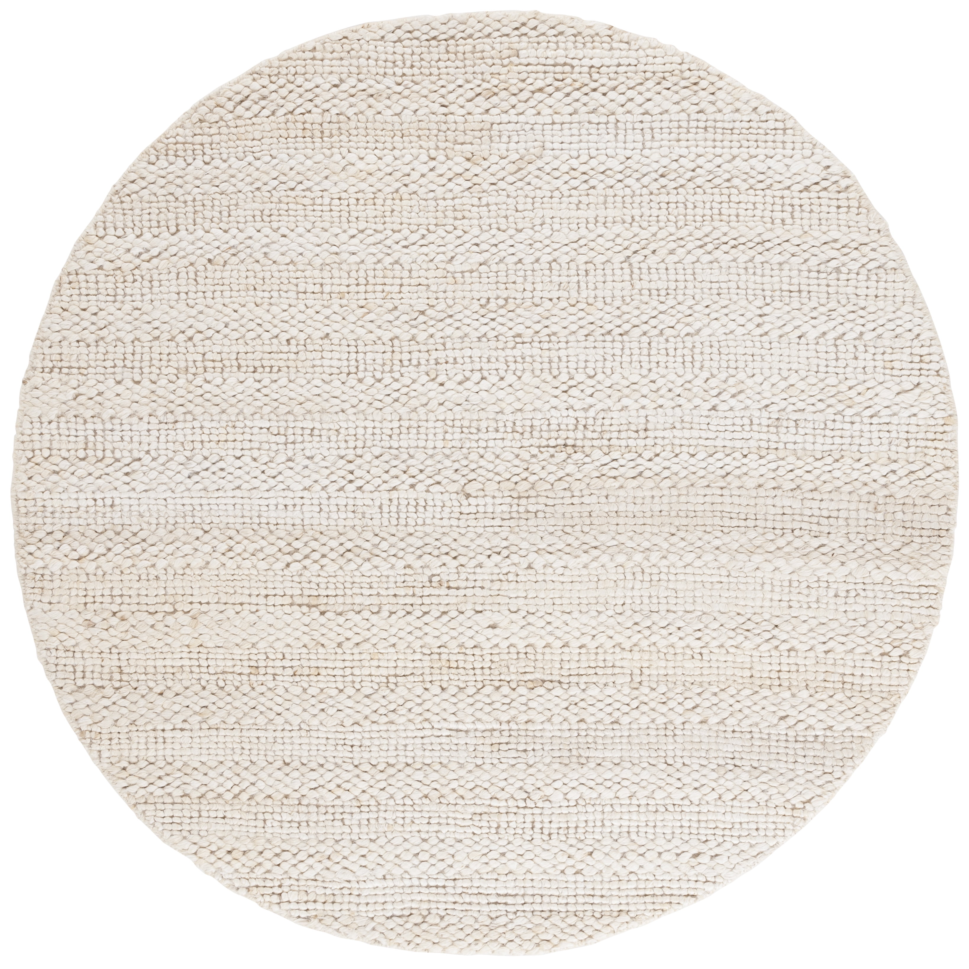 SAFAVIEH Natural Fiber Mide Solid Area Rug, Bleach, 6' x 6' Round