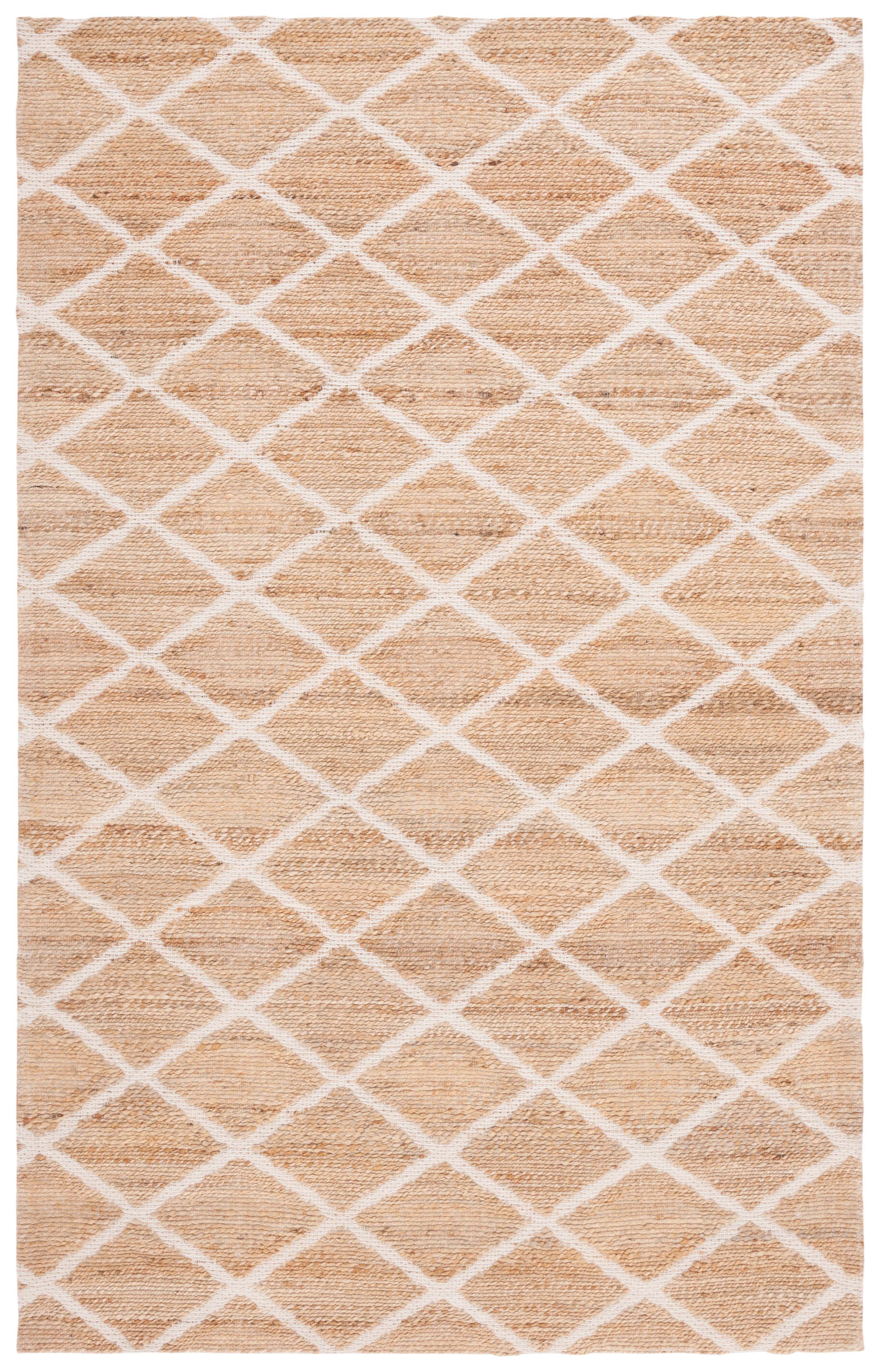 SAFAVIEH Natural Fiber Mike Geometric Area Rug, Natural/Ivory, 5' x 8'