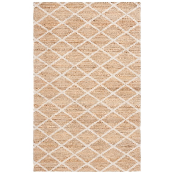 SAFAVIEH Natural Fiber Mike Geometric Area Rug, Natural/Ivory, 6' x 9'