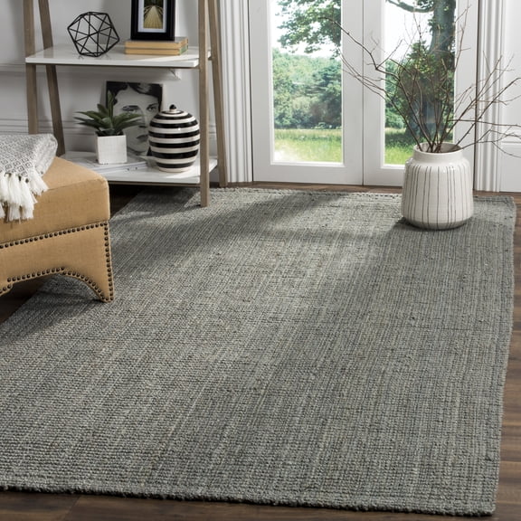 SAFAVIEH Natural Fiber Milica Solid Area Rug, Green/Gray, 2' x 3' - Scandinavian Design, Green & Grey, Jute, Hand Woven Pattern, Ideal for Entryway, Kitchen, Living Room, Office, Bathroom, Bedside