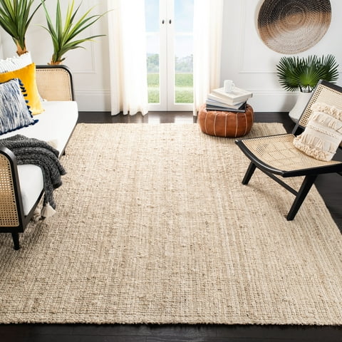 SAFAVIEH Natural Fiber Milica Solid Area Rug, Ivory, 11' x 15' - X-Large - Scandinavian Design, Ivory, Jute, Hand Woven Pattern, Ideal for Entryway, Kitchen, Living Room, Office