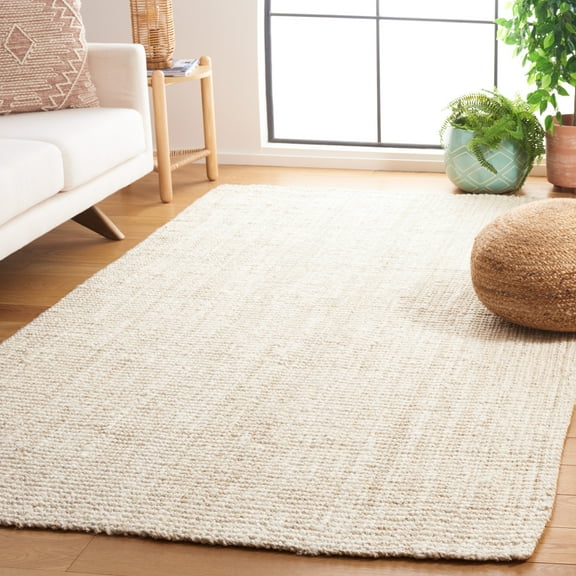 SAFAVIEH Natural Fiber Milica Solid Area Rug, Ivory, 4' x 6'
