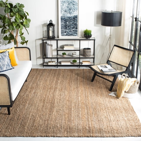 SAFAVIEH Natural Fiber Milica Solid Area Rug, Natural, 11' x 15' - X-Large - Scandinavian Design, Natural, Jute, Hand Woven Pattern, Ideal for Entryway, Kitchen, Living Room, Office