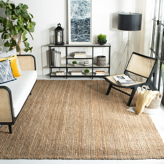 SAFAVIEH Natural Fiber Milica Solid Area Rug, Natural, 11' x 15' - X-Large - Scandinavian Design, Natural, Jute, Hand Woven Pattern, Ideal for Entryway, Kitchen, Living Room, Office