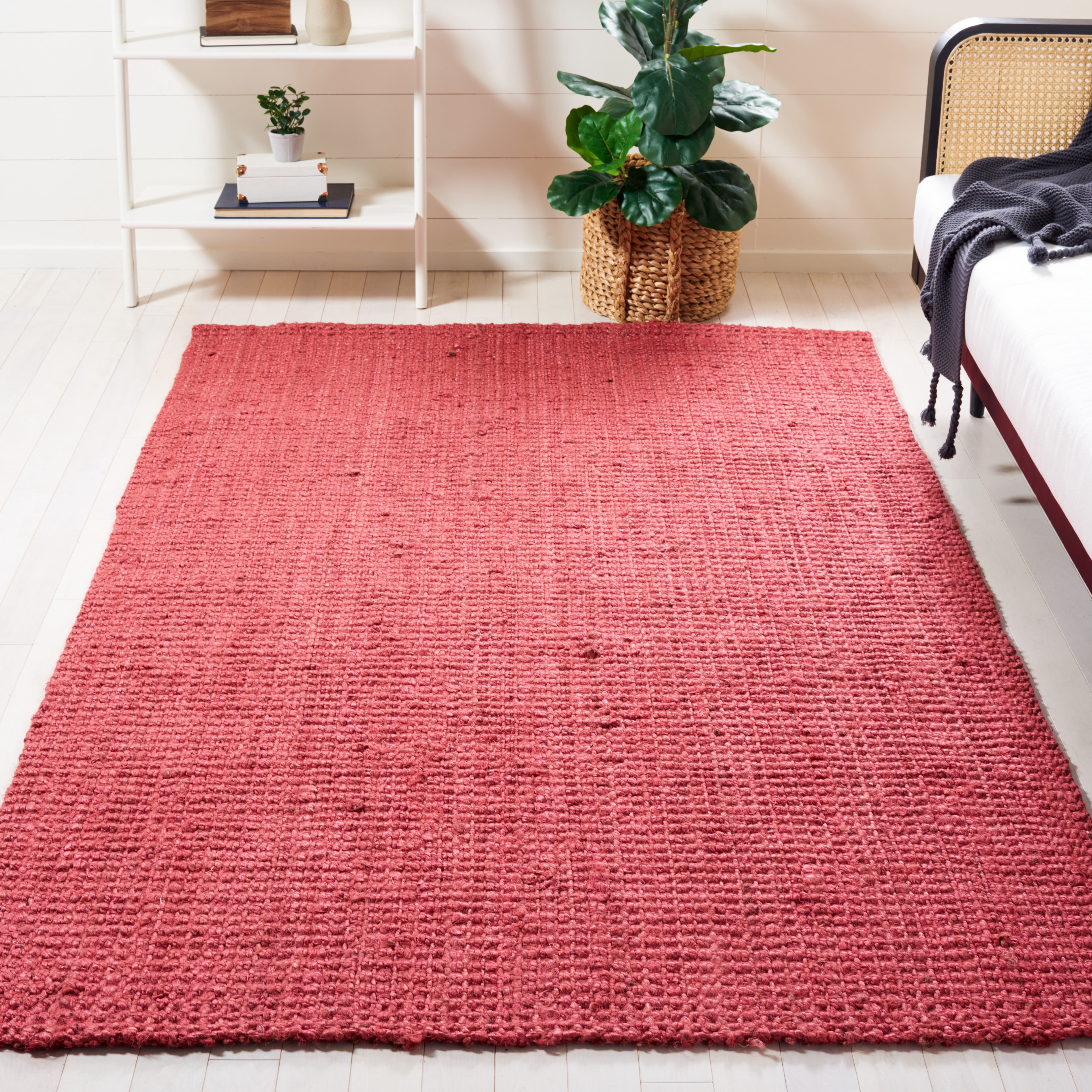 Red Fiber Rug SAFAVIEH Natural Fiber Milica Solid Area Rug, Red, 2' x 3 ...