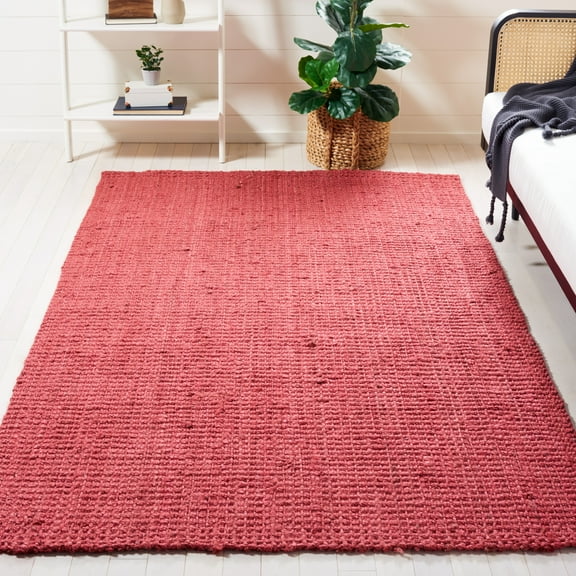SAFAVIEH Natural Fiber Milica Solid Area Rug, Red, 2' x 3'